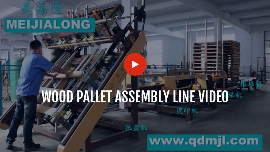Wood pallet assembly line