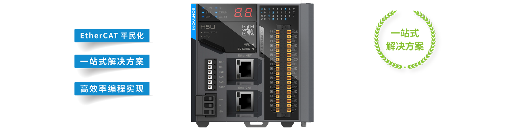 H5U系列EtherCAT总线高性能小型PLC