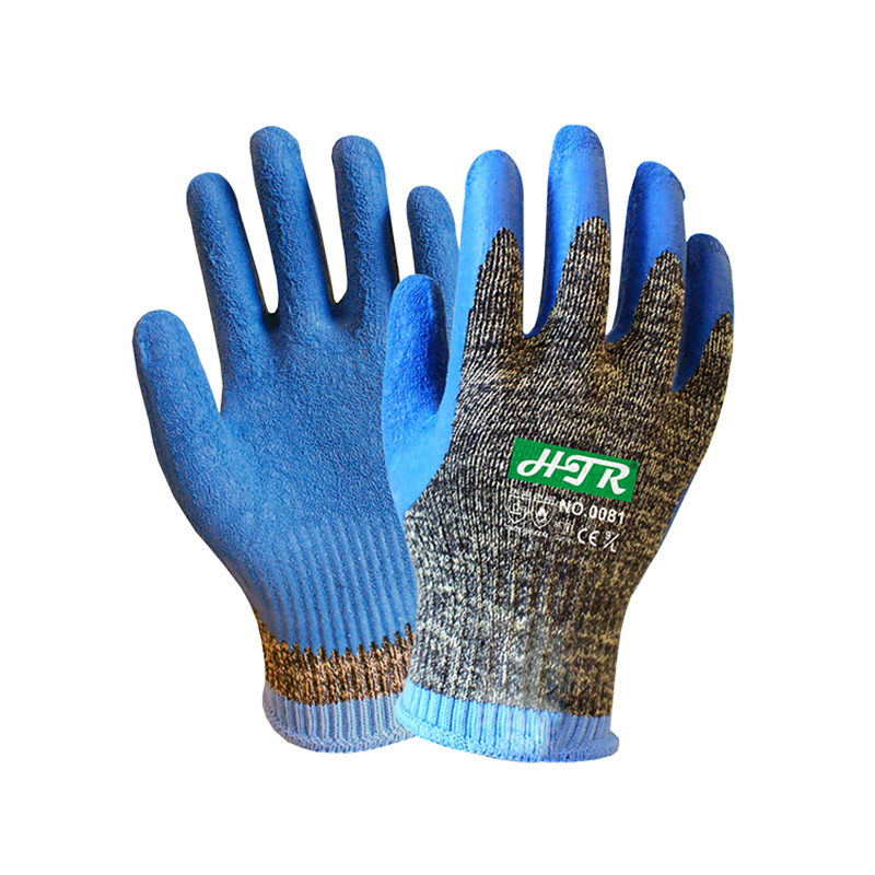 Camouflage anti-cut gloves with Latex dipping