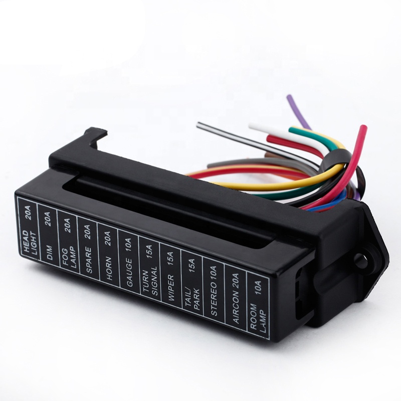 12 路 DC 12V Volt 保险丝盒座 ATC ATO 2-输入 12-ouput Wire