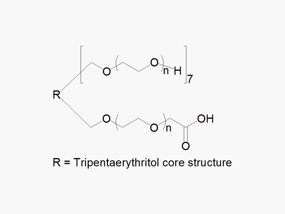 8arm PEG (tripentaerythritol), 7arm-Hydroxyl, 1arm-Acetic Acid