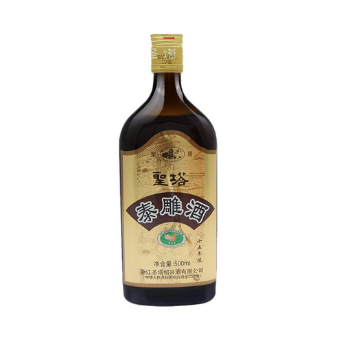 圣塔紹興黃酒泰雕十五年陳老酒500ml/單瓶15年陳半甜糯米花雕酒