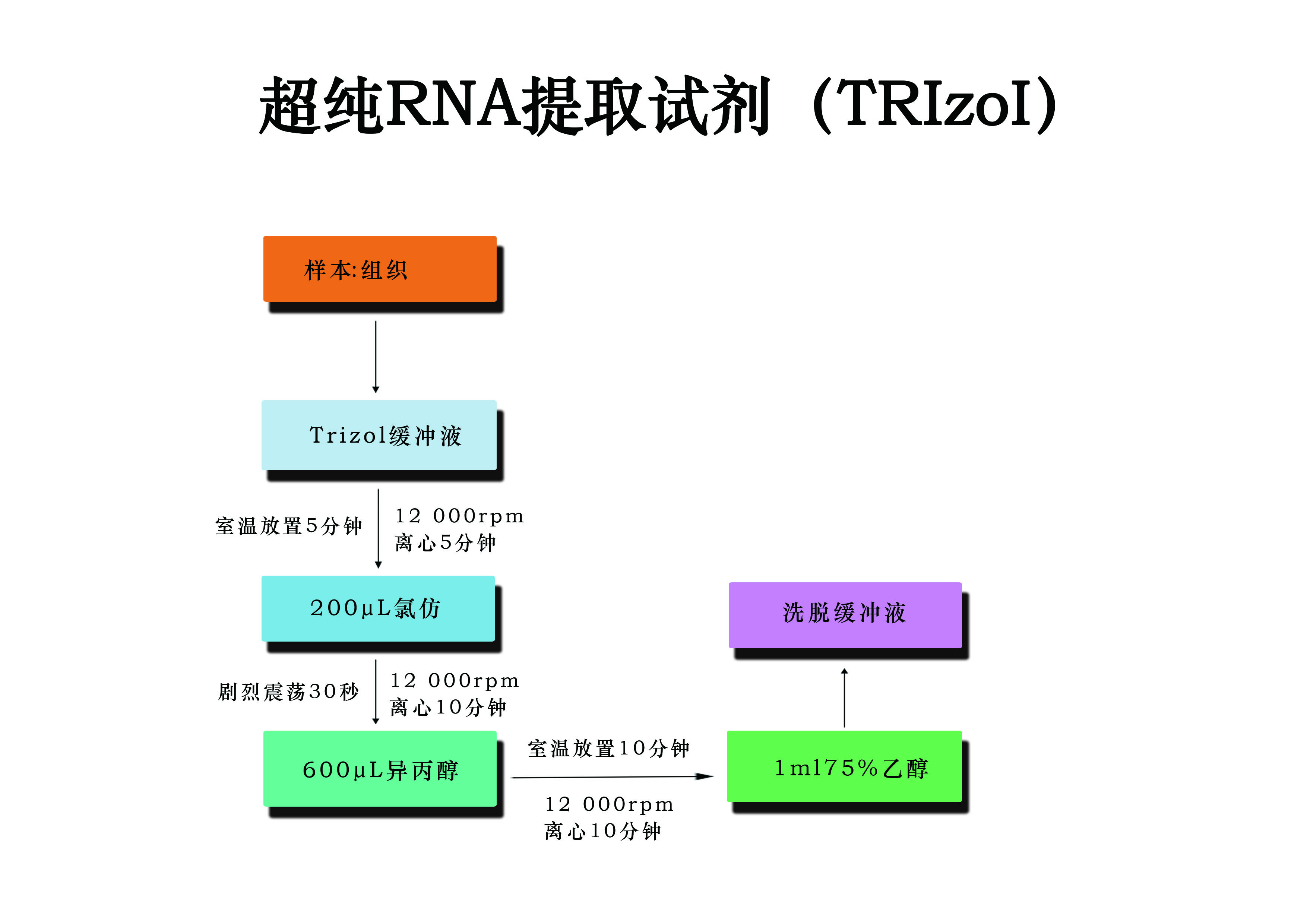 超純RNA提取試劑（TRIzoI）流程圖