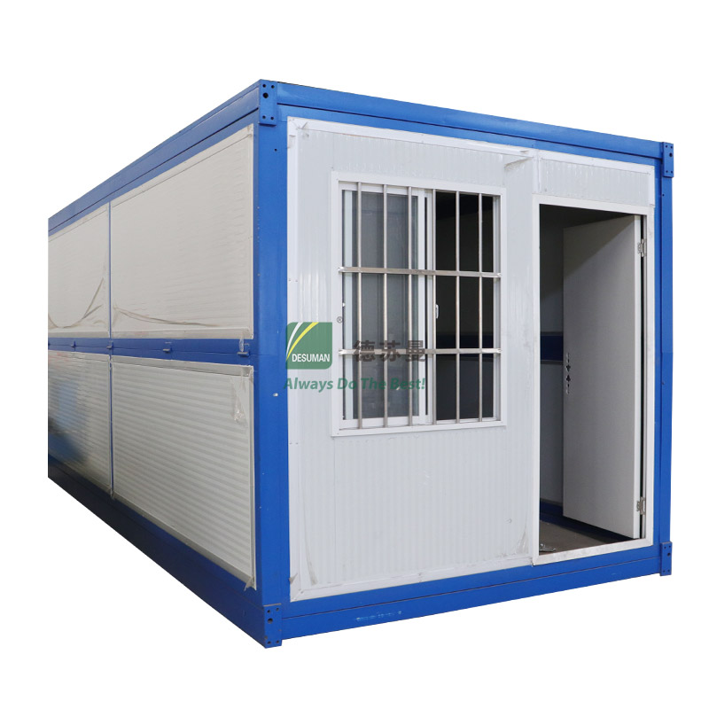Blue frame folding container house