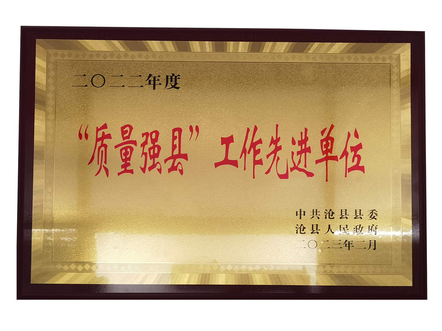“質(zhì)量強縣”工作先進(jìn)單位