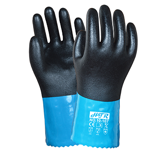 PVC soft oil-proof and chemical defense gloves