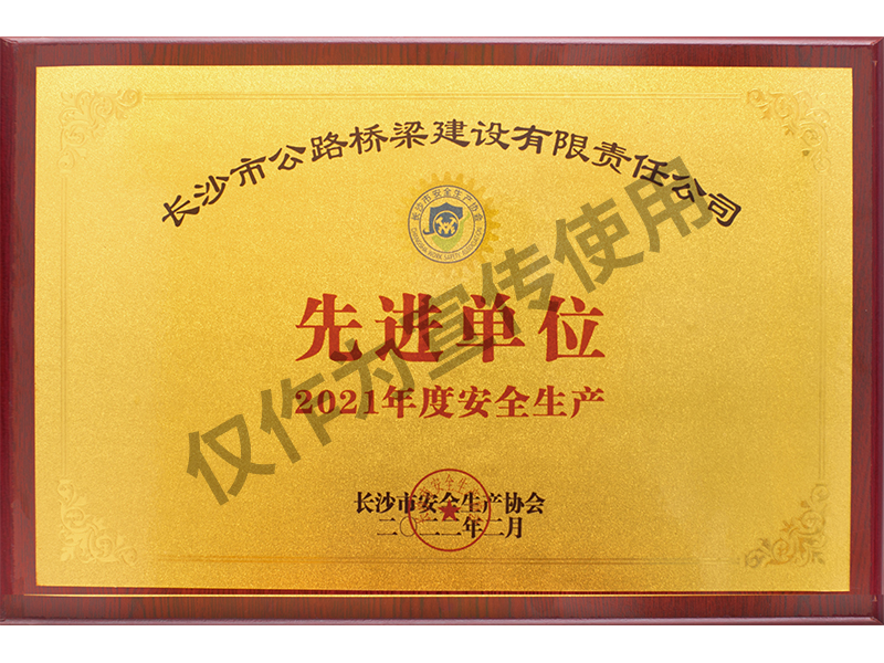 2021年安全生產(chǎn)先進單位
