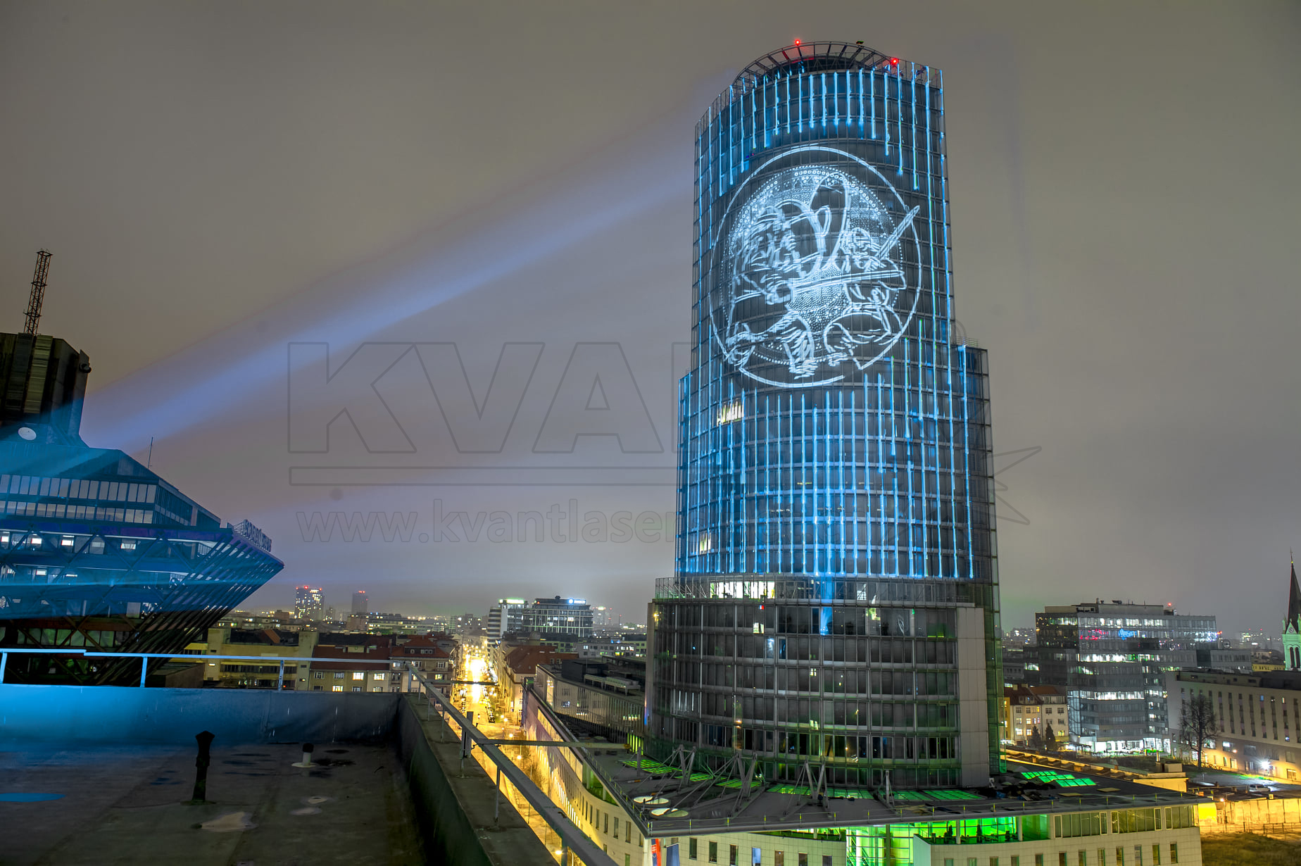 2020年斯洛伐克國家銀行:白色之夜激光投影項目 2020年斯洛伐克國家銀行:白色之夜激光投影項目