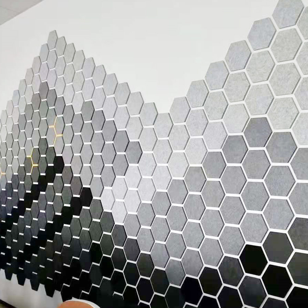 hexagon polyester fiber acoustic panel for wall panel hexagon polyester fiber acoustic panel for wall panel