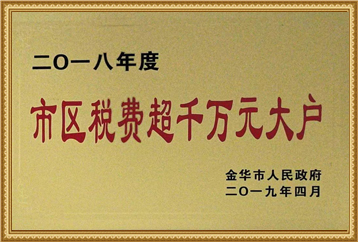 2018年度市區稅費超千萬元大戶 2018年度市區稅費超千萬元大戶