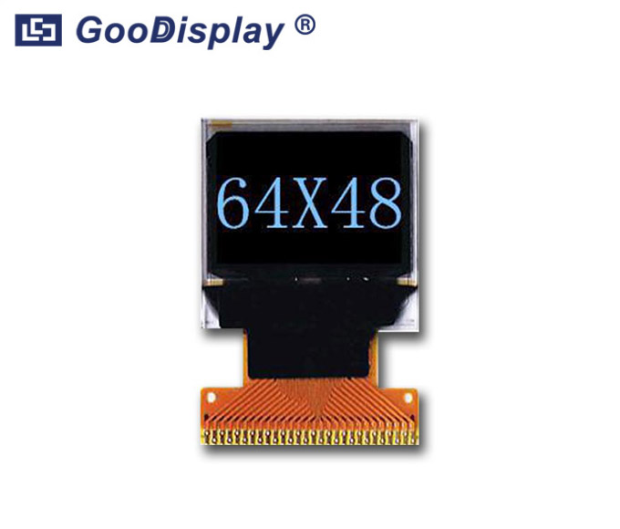 0.66寸OLED顯示屏,64x48點陣顯示屏,黑底藍字顯示屏,GDO0066B
