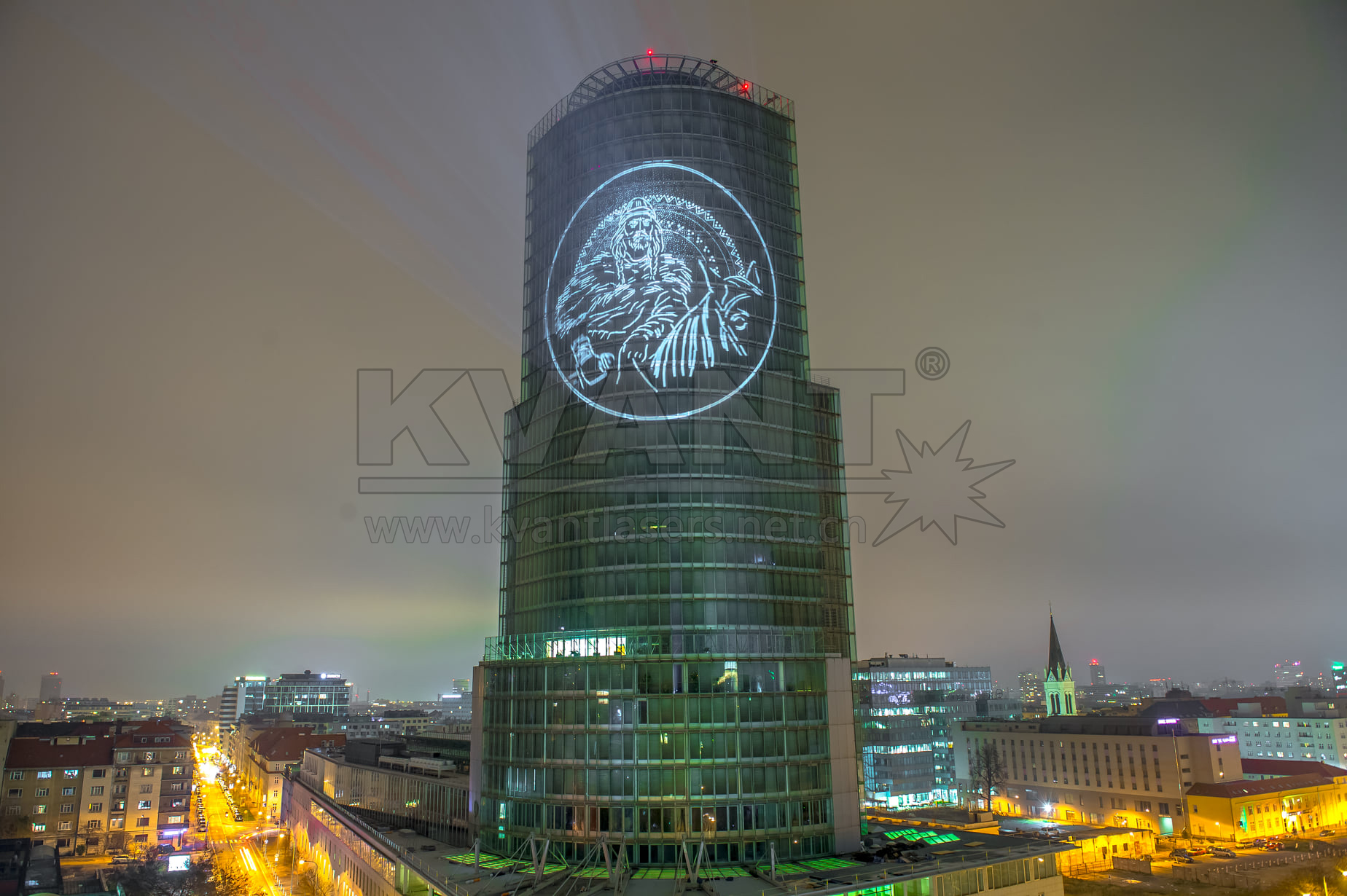 2020年斯洛伐克國家銀行:白色之夜激光投影項目 2020年斯洛伐克國家銀行:白色之夜激光投影項目