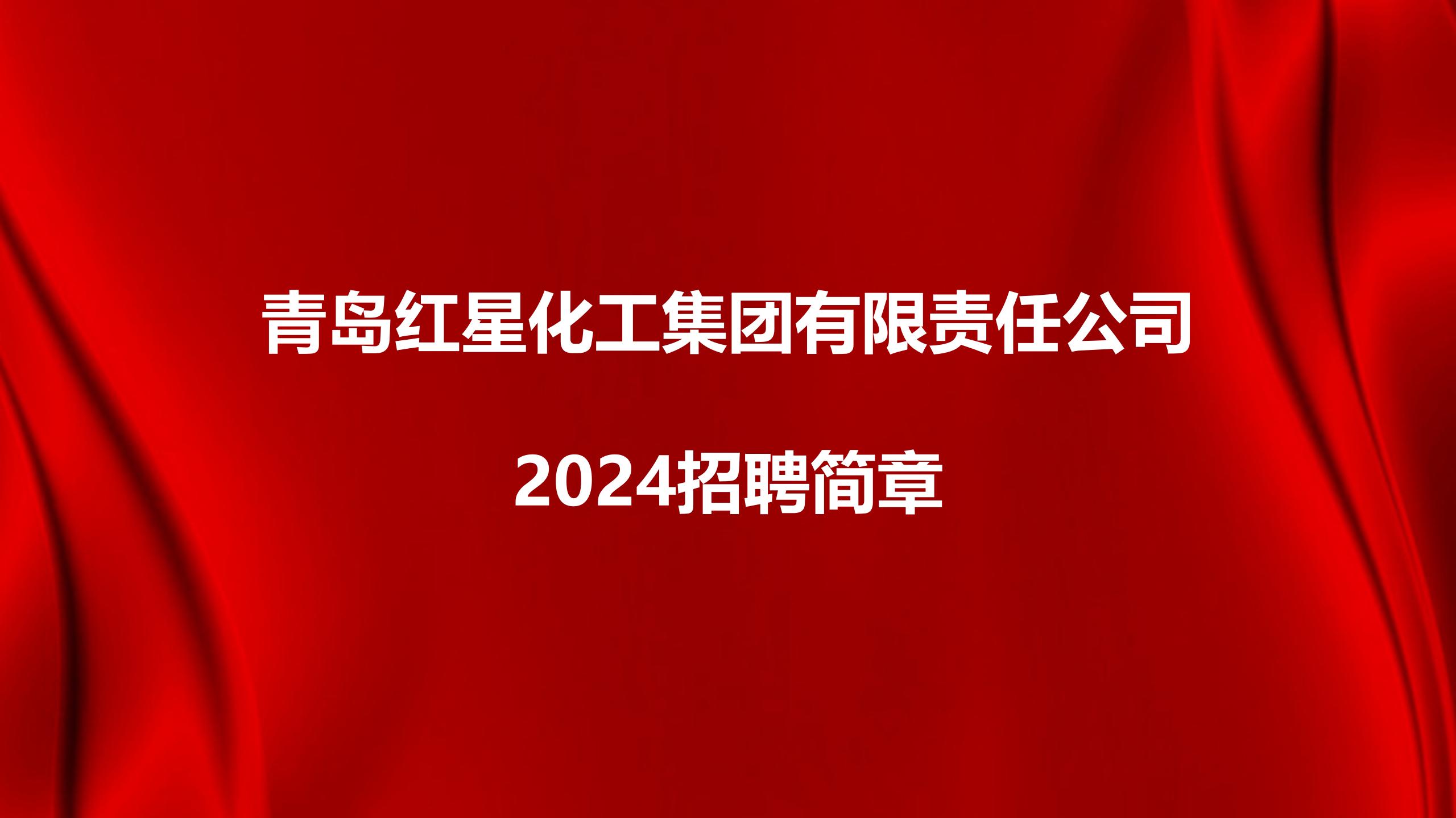 青島紅星化工集團有限責任公司2024招聘簡章