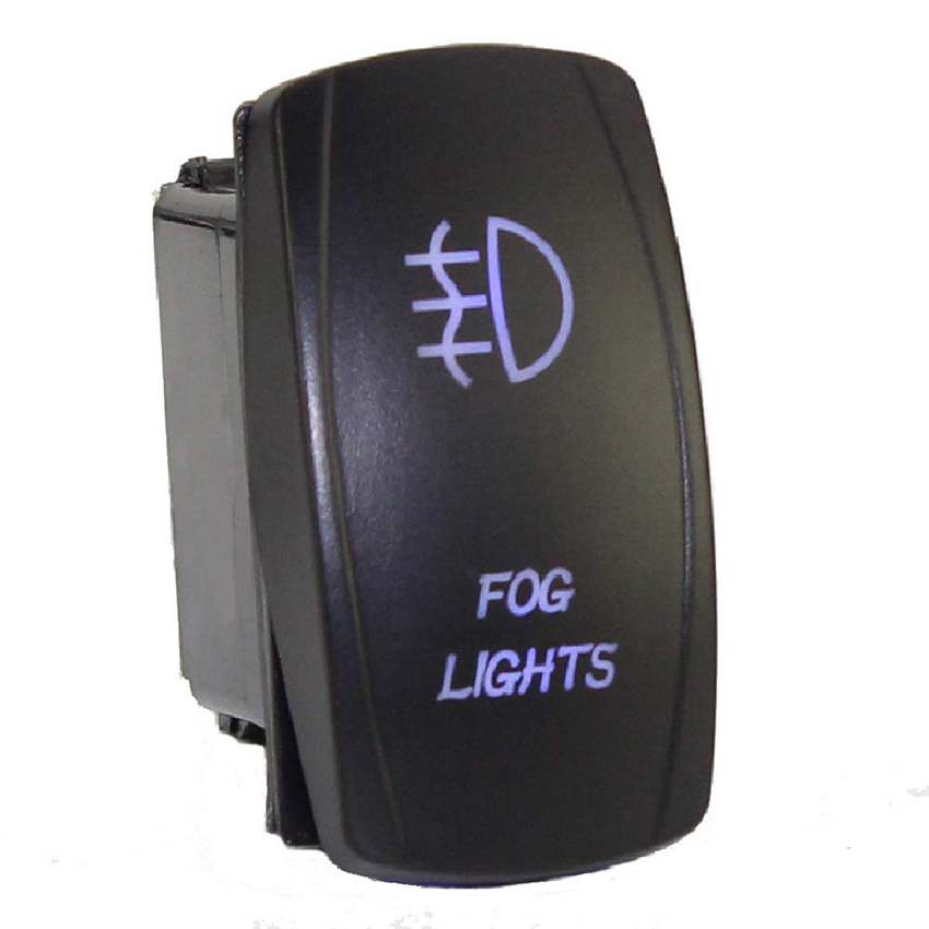 防水雾灯摇杆开关 toogle 开关 spst on off 5 针带双 led 浅蓝色用于船用, 卡车，巴士，房车