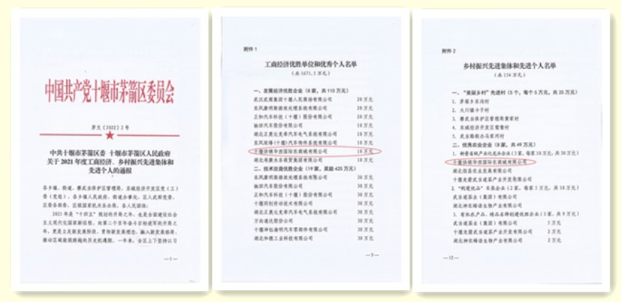 十堰供銷華西國際農(nóng)商城有限公司榮獲十堰市“2021年度工商經(jīng)濟(jì)、鄉(xiāng)村振興先進(jìn)集體”表彰