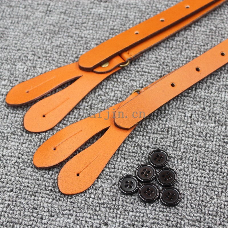 Fashion button leather suspenders commercial western-style trousers man Fashion button leather suspenders commercial western-style trousers man