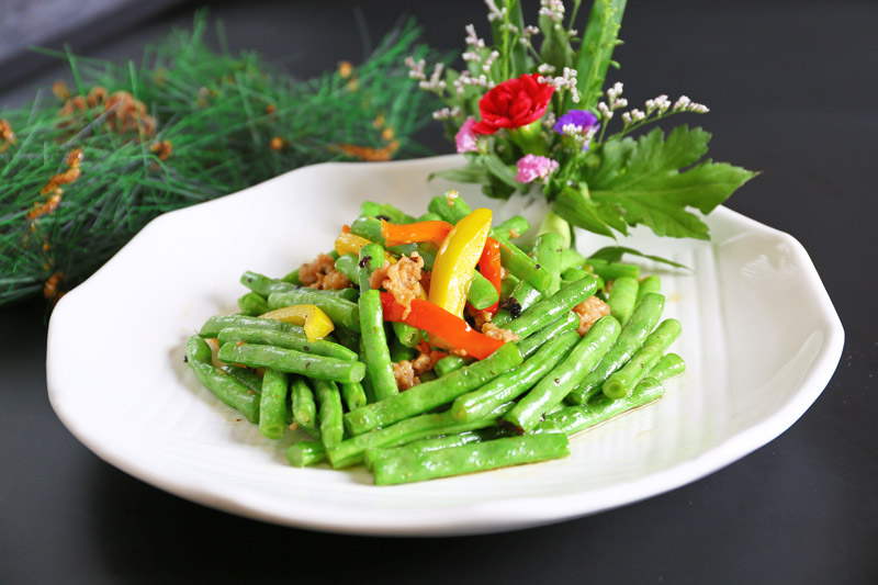 肉松干煸四季豆