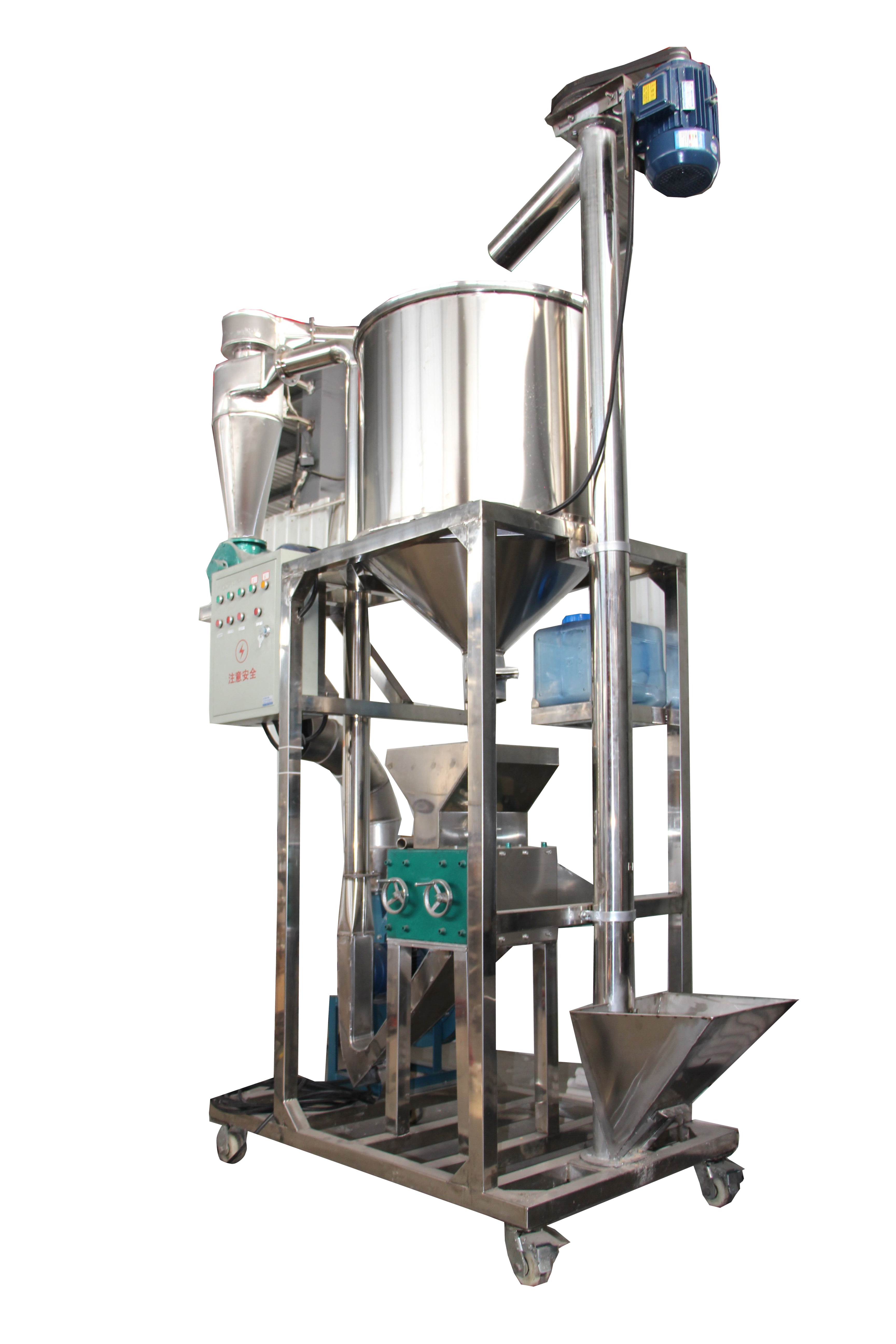 Automatic malt crushing and lifting system