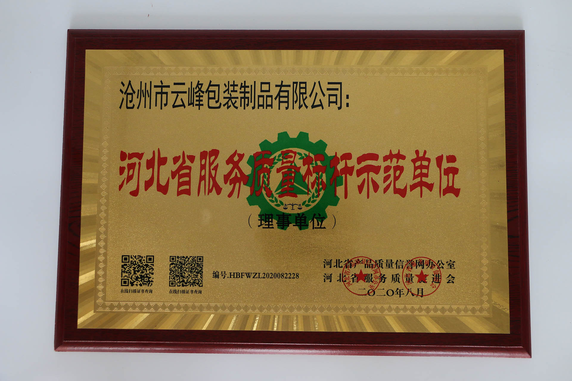 服務質(zhì)量標桿示范單位