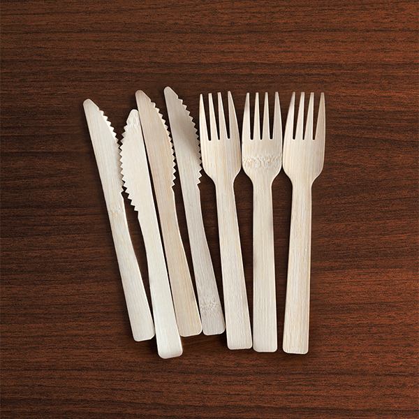 一次性可降解環保餐具套裝竹勺刀叉
