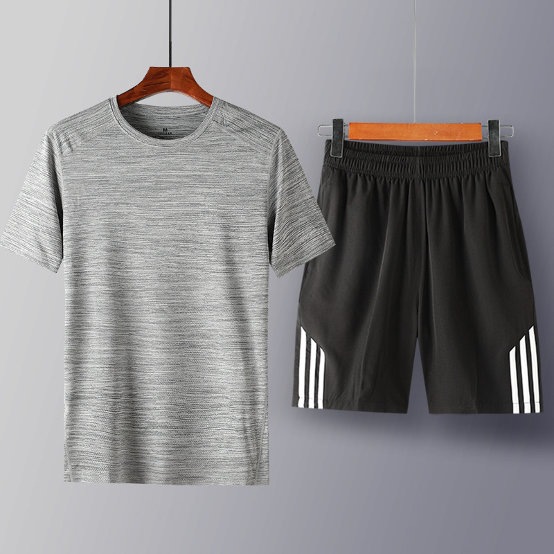 新款運動套裝男夏季籃球運動服短袖健身運動裝短褲跑步速干運動衣