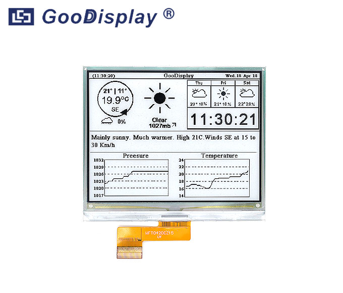 4.2寸DES電子紙顯示屏,400x300分辨率,低溫環境下使用 GDEW042M01