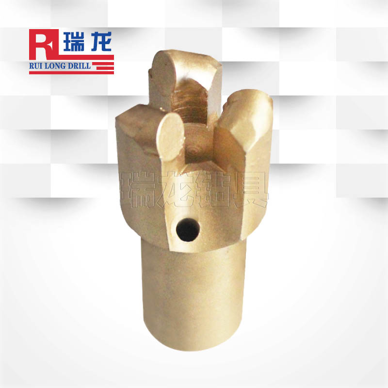 φ45三翼金剛石無(wú)芯鉆頭 PDC復合片鉆頭 瑞龍鉆具