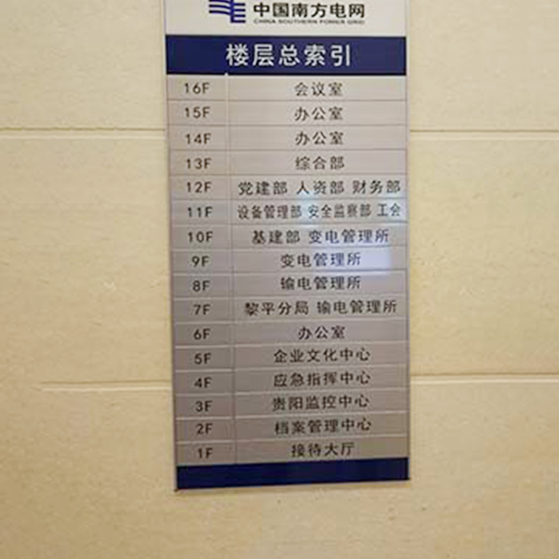 電網(wǎng)樓層標識牌