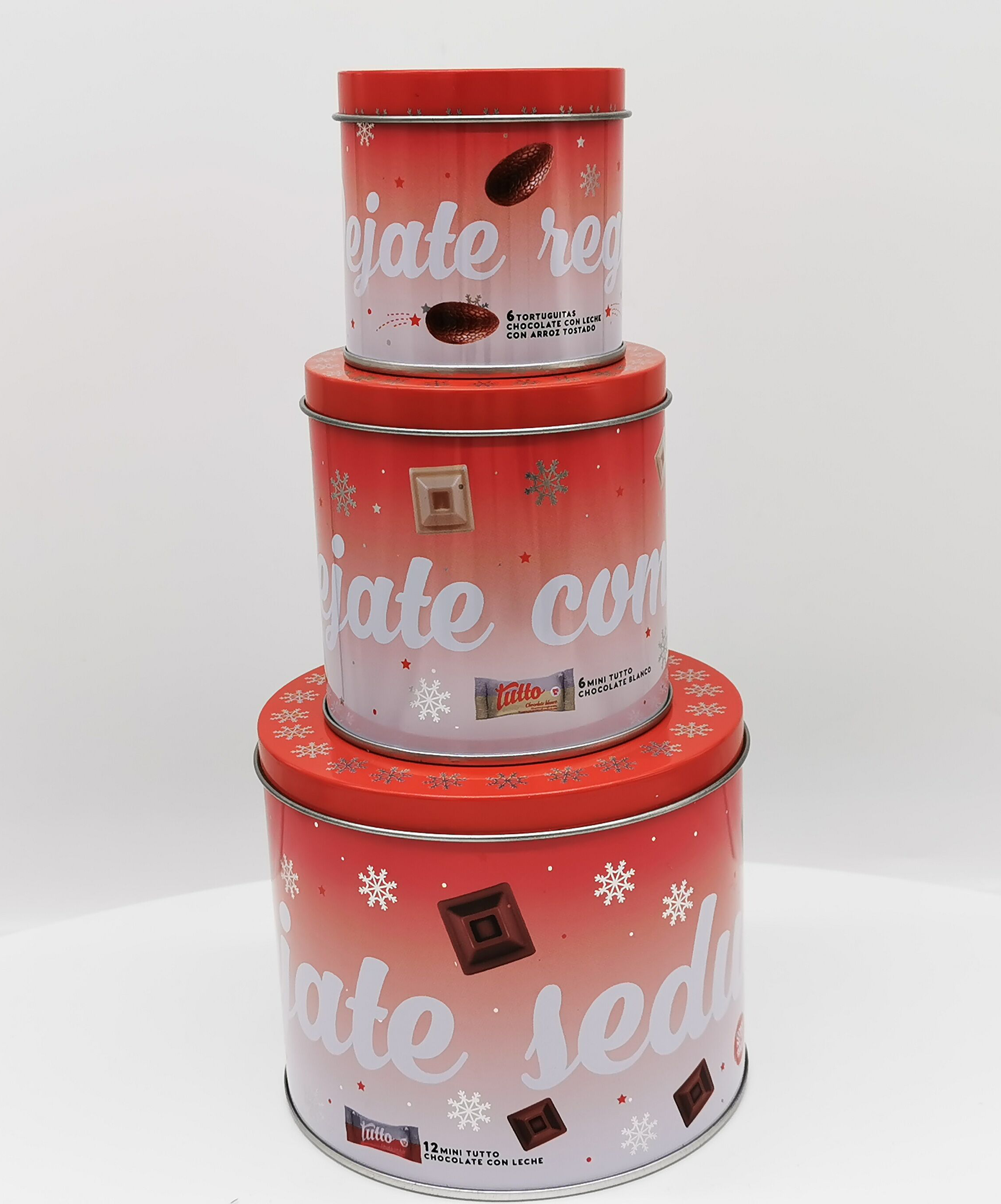ML- 2591 Customized Christmas Three-layer  tin box for chocolate/nut/biscuit