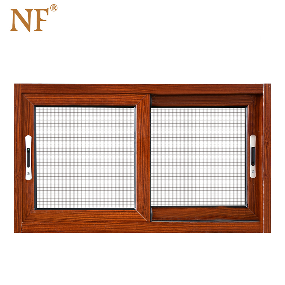 Integrated wood grain sliding screen window