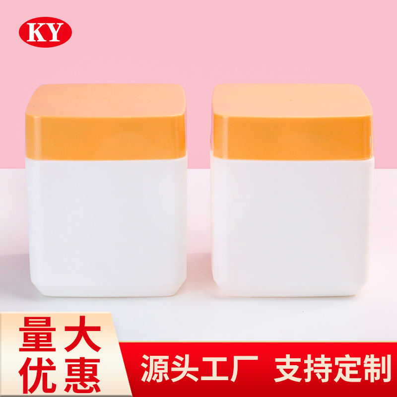 PE廣口塑料膏霜瓶 500ml方形發(fā)膜瓶 焗油膏瓶 磨砂膏罐化妝品包材