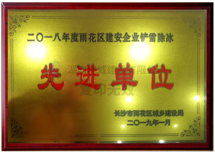 2018年年度建安企業(yè)鏟雪除冰先進(jìn)單位