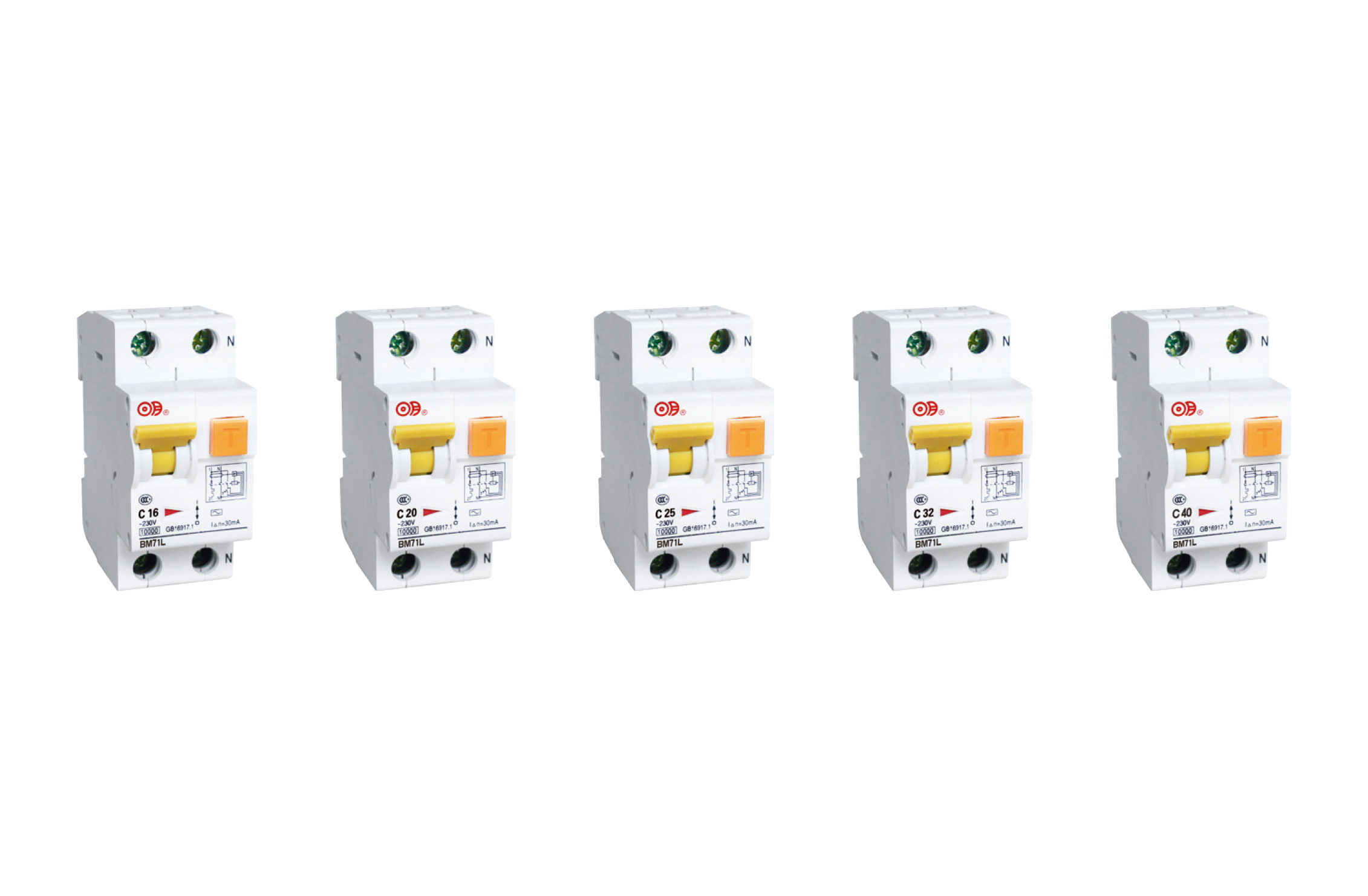 BM71L series residual current operated circuit breakers with over current protection