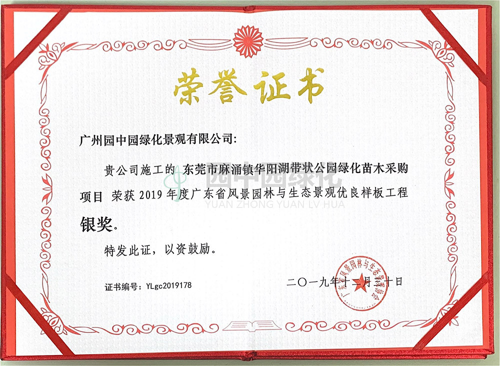 蔴湧銀獎證書(shu)