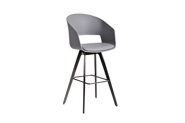 PP seat tapered Black Nickel bar stool chair S-229 g