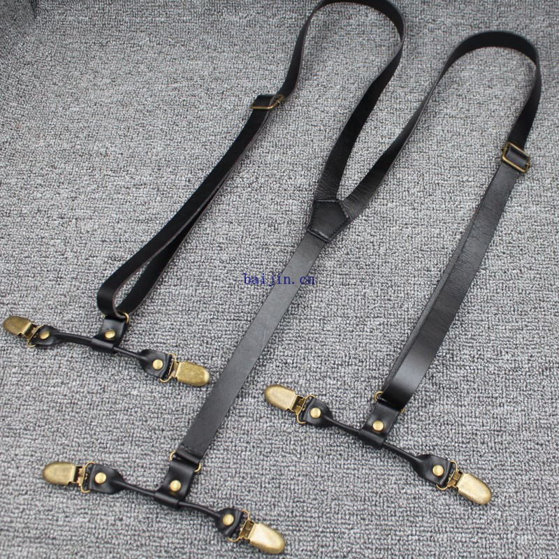 Fashion Top Grain Leather suspenders commercial western-style trousers man Fashion Top Grain Leather suspenders commercial western-style trousers man