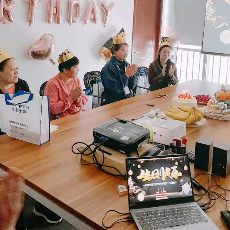 Employee birthday party in April