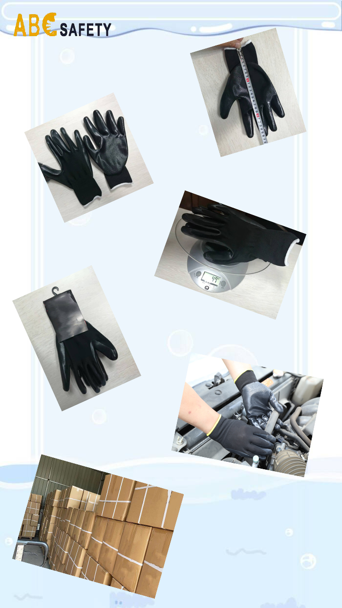 Black nylon with nitrile shipping photos