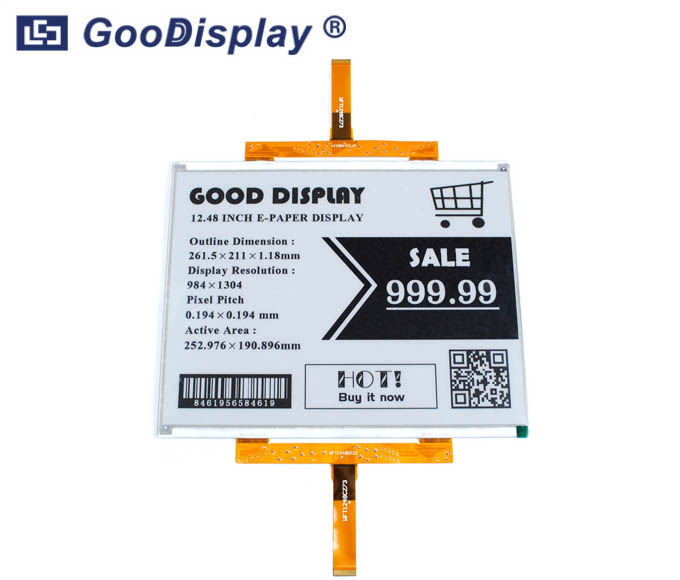 Large size 12.48 inch e-ink display 4 Grayscale SPI e paper, GDEW1248T3(EOL)