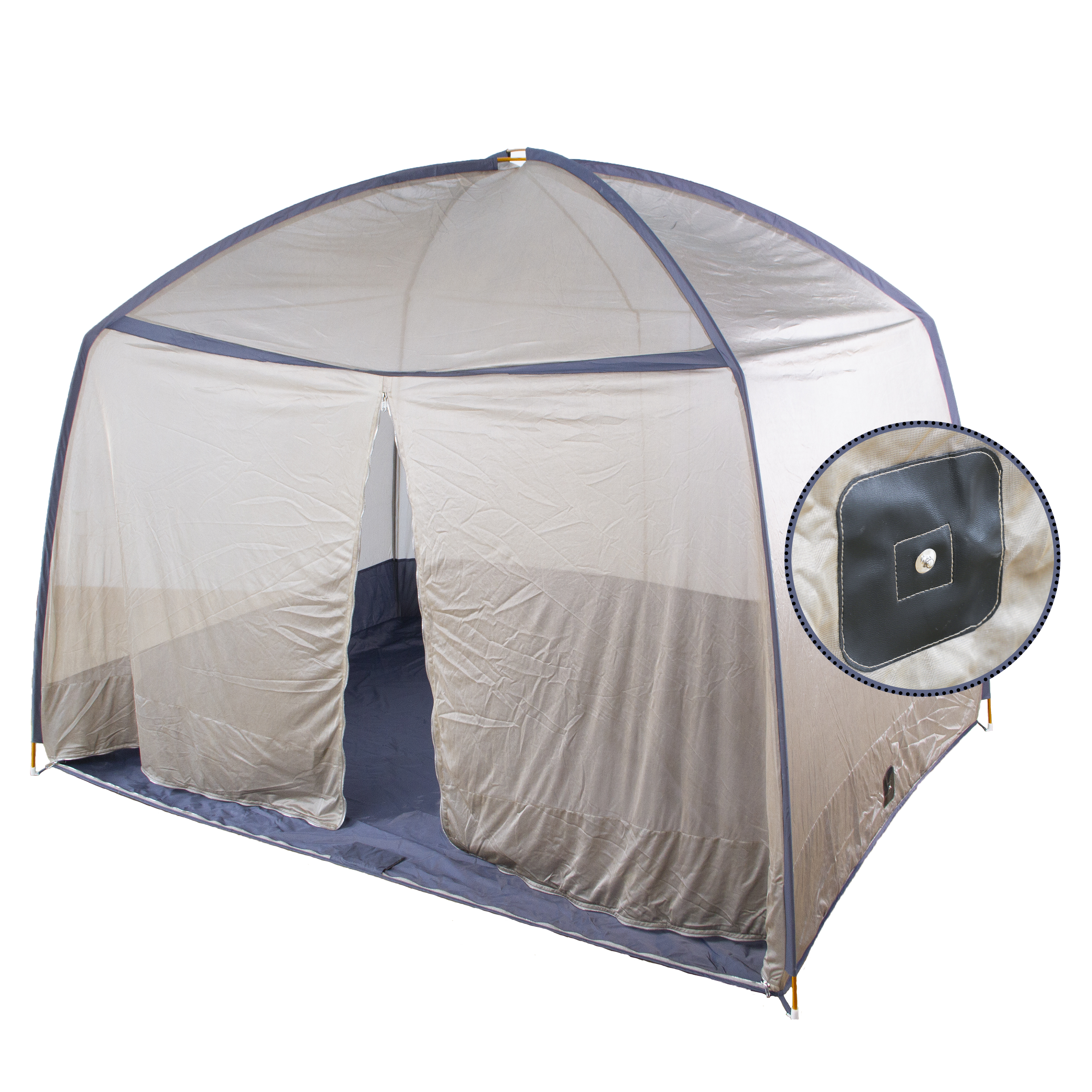  Fully enclosed electromagnetic wave shielding Faraday tent with zipper and silver-plated cloth