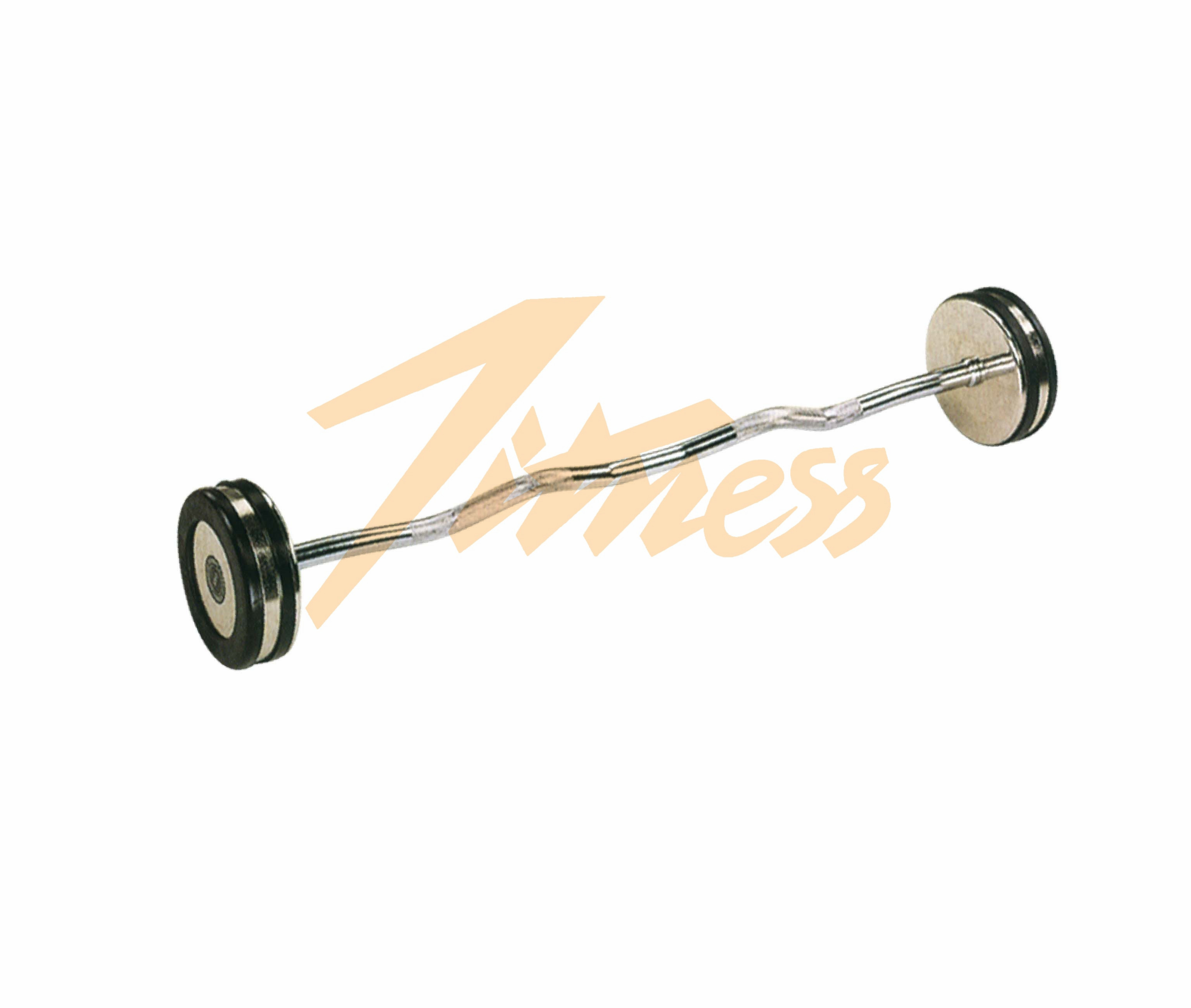CHROMED BARBELL WITH RUBBER RING