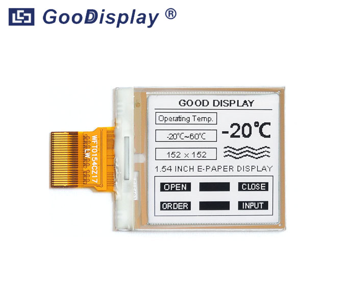 1.54 inch DES e-paper display wide working temperature, GDEW0154M10