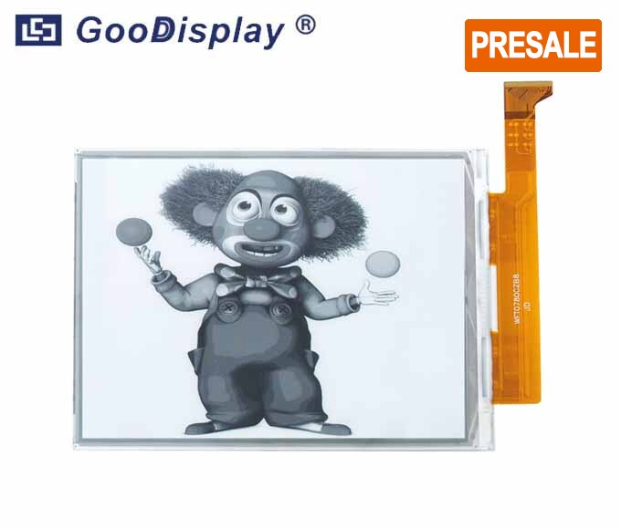 7.8 inch DES epaper screen parallel interface extended operating temperature, GDEW078M01 (PRESALE)