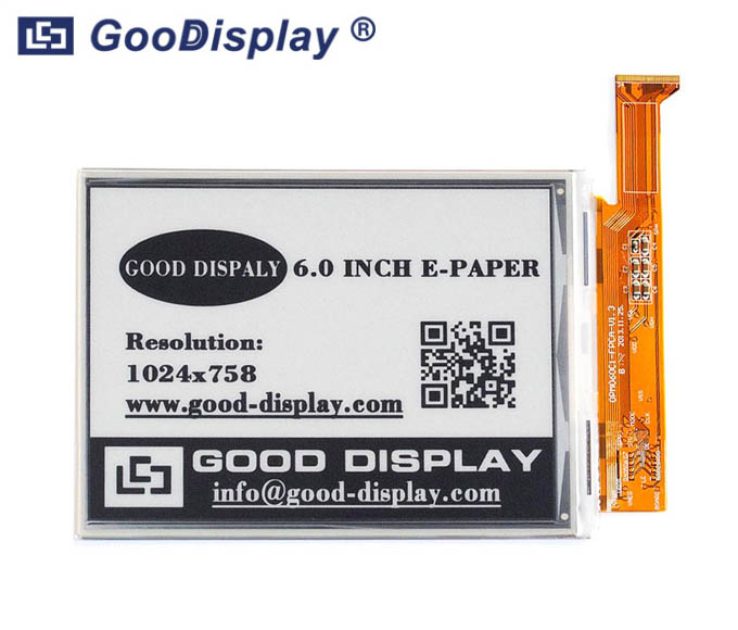 6 inch HD large parallel e-paper display 1024x758 resolution, GDE060F3