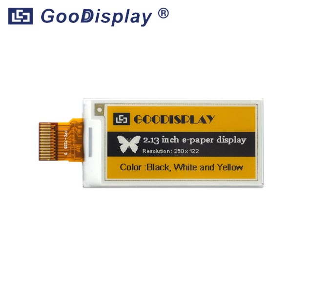 2.13 inch Three colors black, white and yellow e-ink screen module, GDEM0213C90