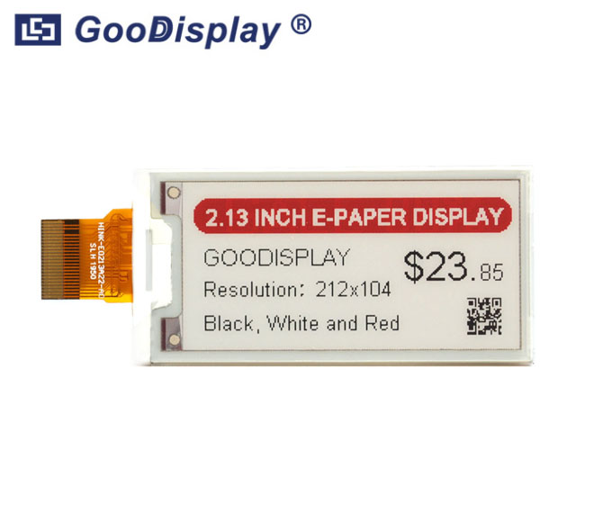 2.13 inch 250x122 black white and red e-paper display, GDEH0213Z98 (SOLD OUT)